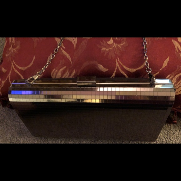 Metallic Evening Bag on one side & fabric on other - Picture 3 of 4